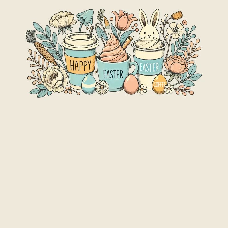 Easter Bunny Coffee Cup Latte Macchiato Easter