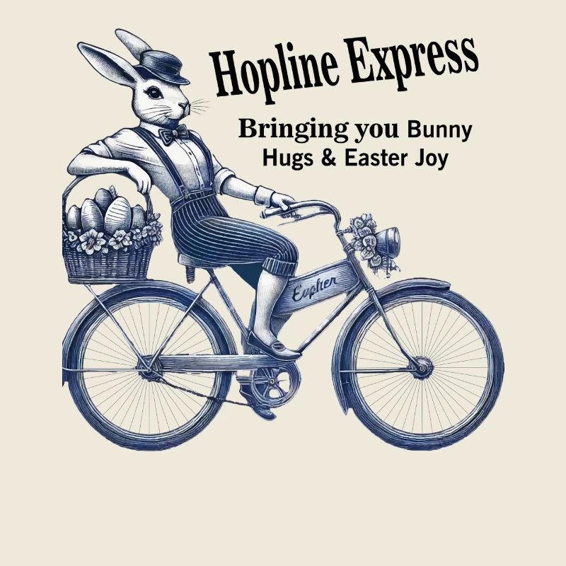 Easter Retro Bunny Bicycle Joy Hopline