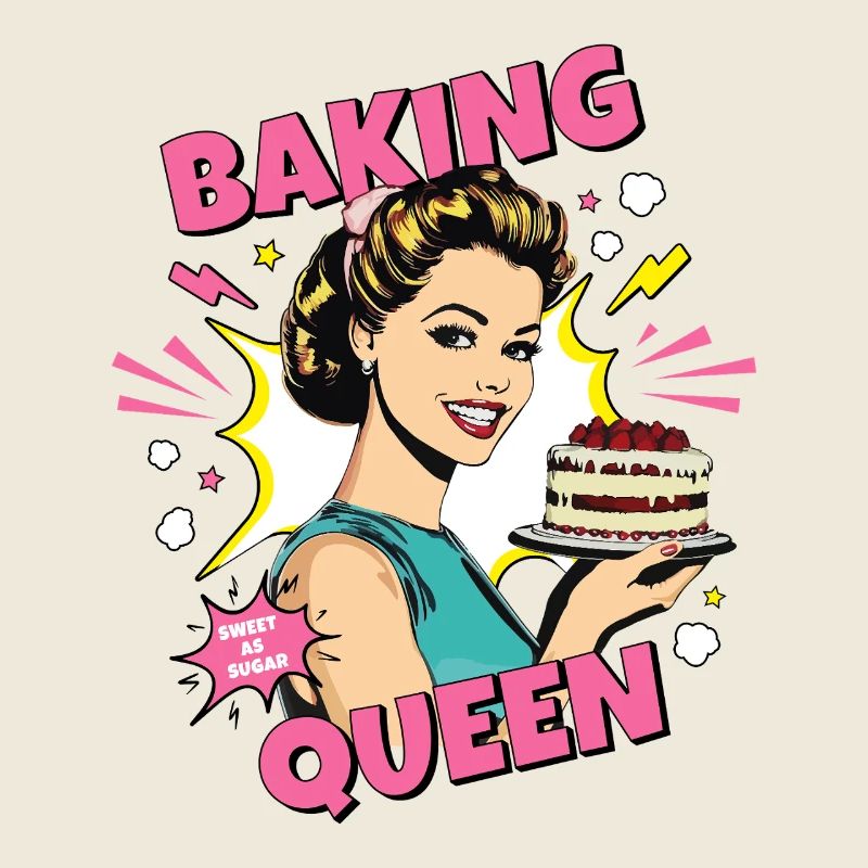 Backen Torte Backkönigin Backfee Bäckerin Pop Art