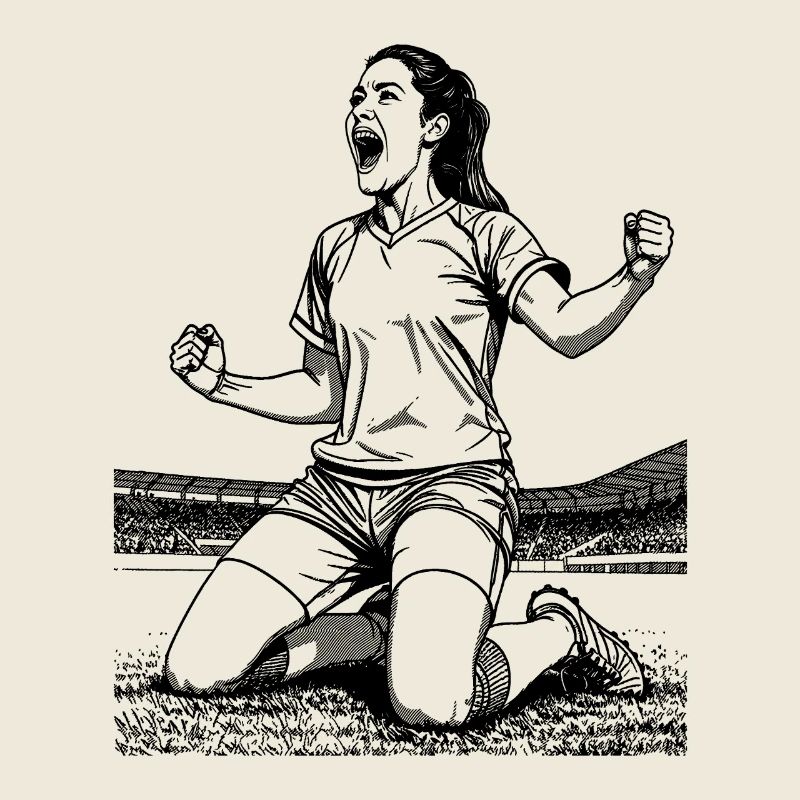 Maillot de footballeur : Célébration du but avec un sentiment de victoire
