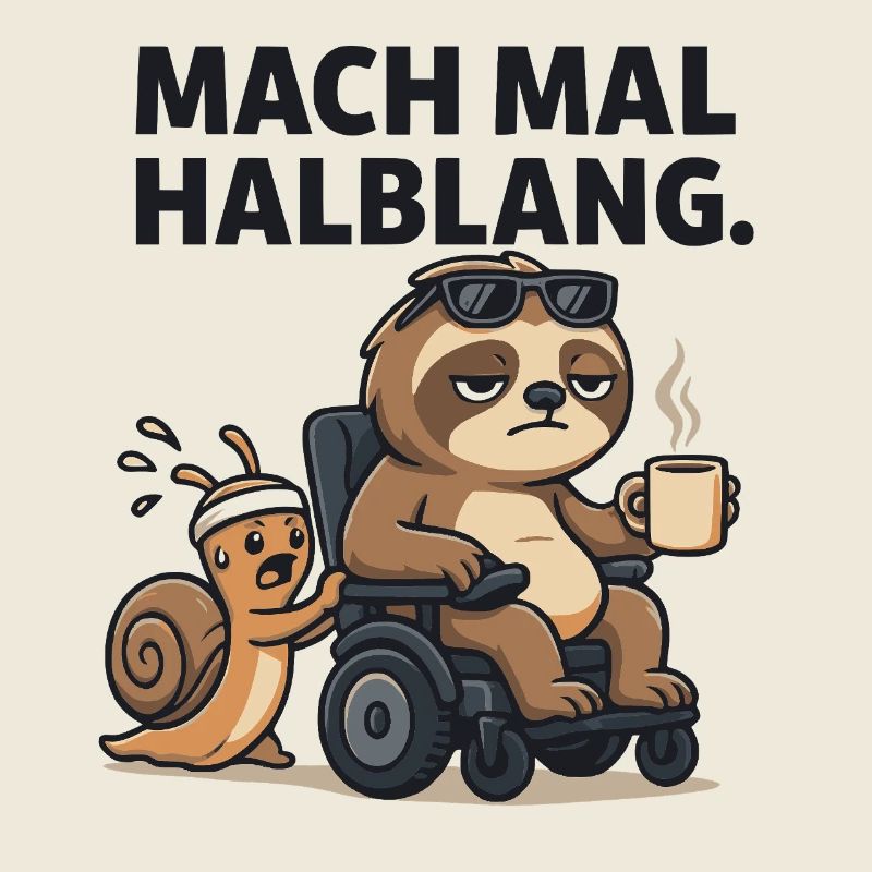 Faultier und Schnecke Kaffee Pause Humor Lustig