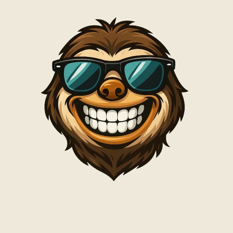 Fat Sloth with Sunglasses Summer Happy