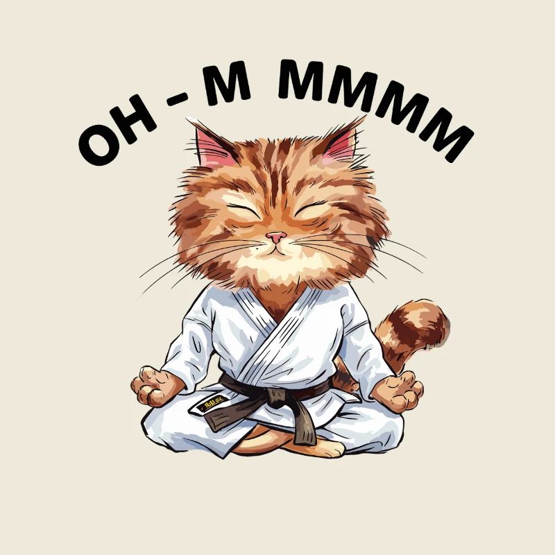 ohm mmmm méditant karaté chat