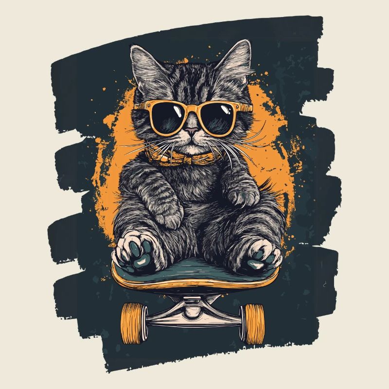 Cat on skateboard