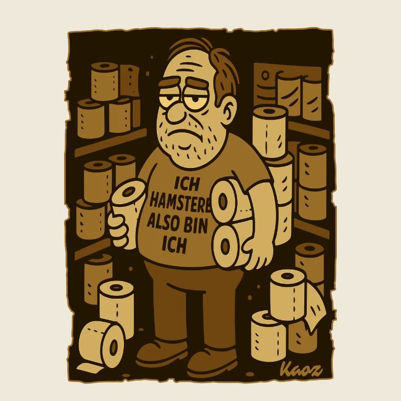 Ich hamster also bin ich – Toilettenpapier Mann