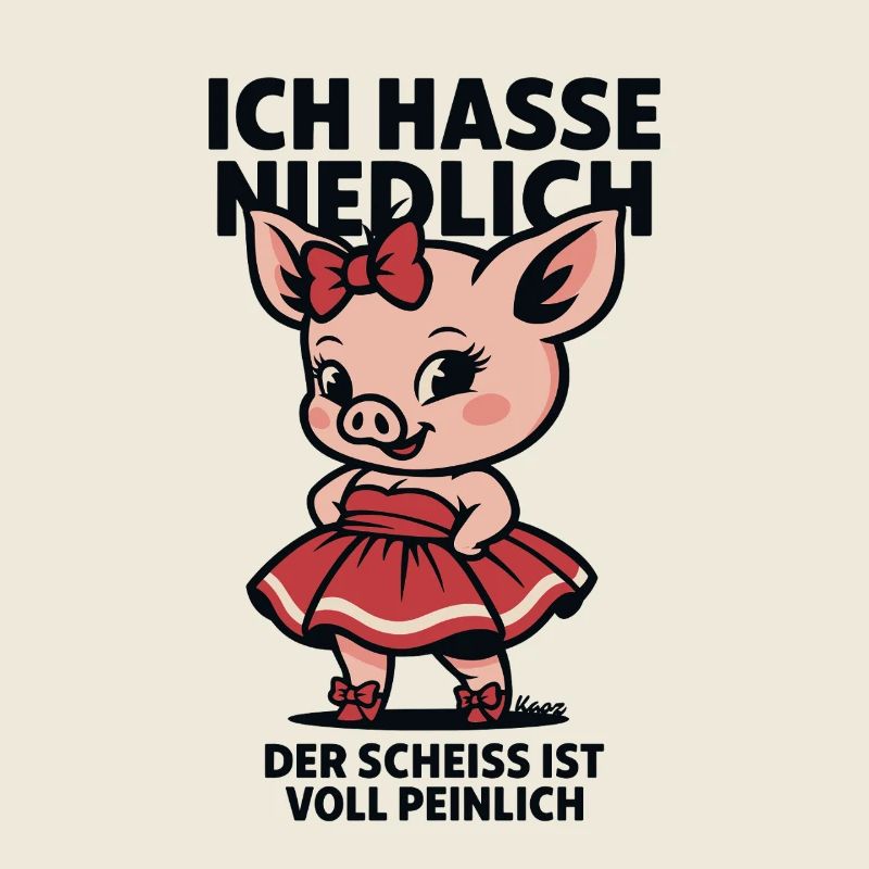 Je déteste mignon – cochon en robe