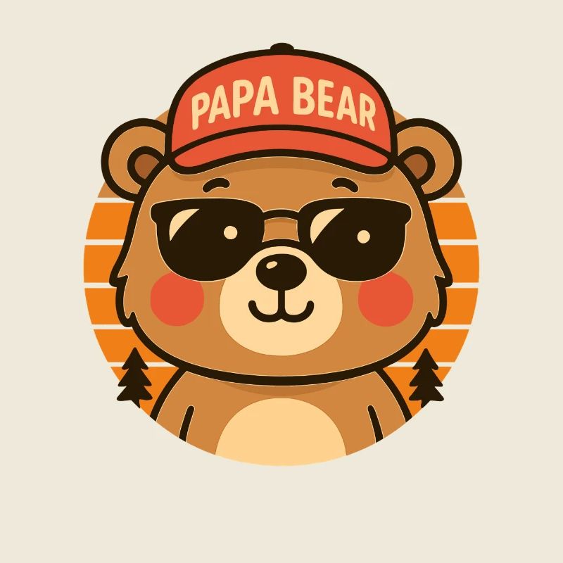 Papa Ours Câlin Ours Papa Rétro
