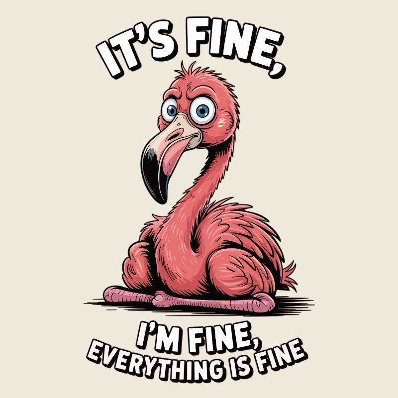 Flamant rose sarcastique avec dicton