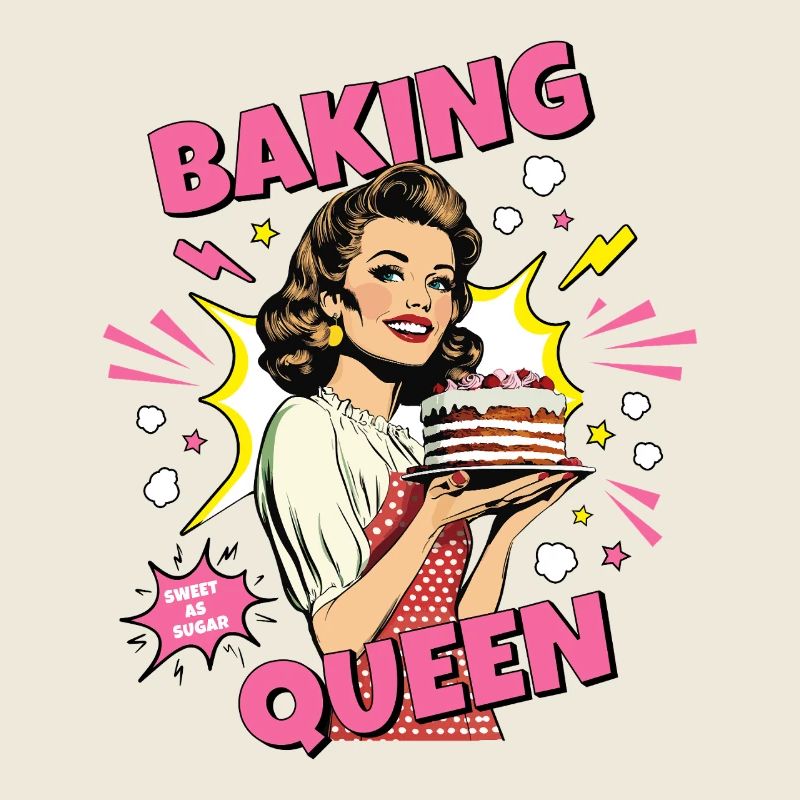 Backen Torte Backkönigin Backfee Bäckerin Pop Art