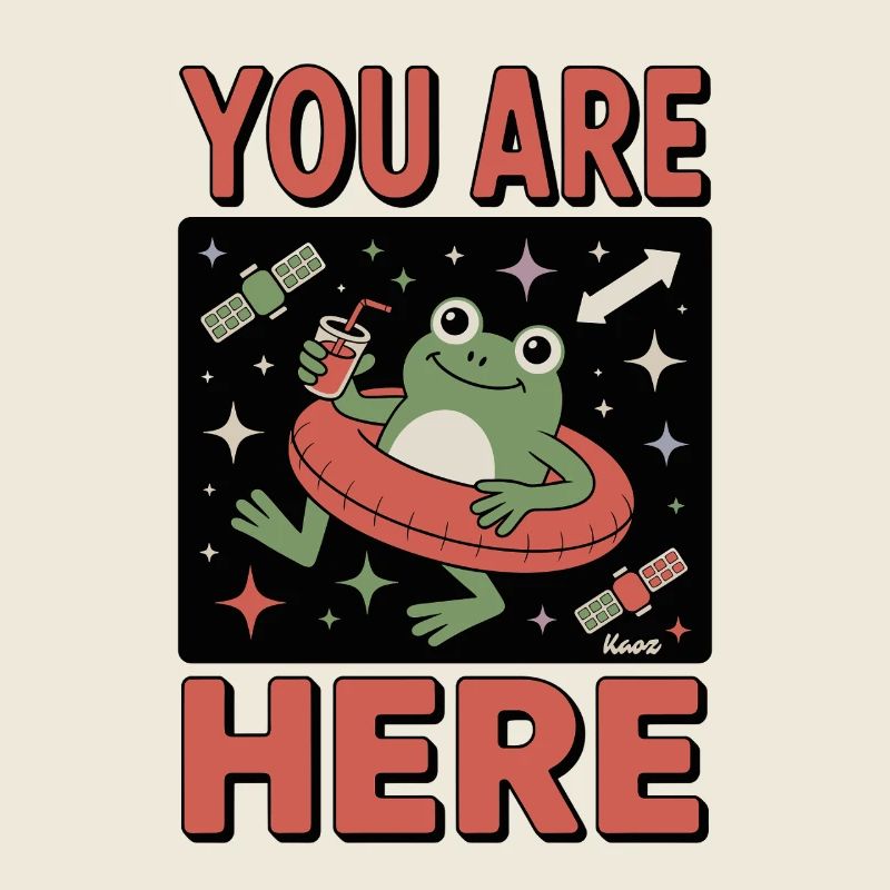 Grenouille dans l’espace avec anneau de natation et mug