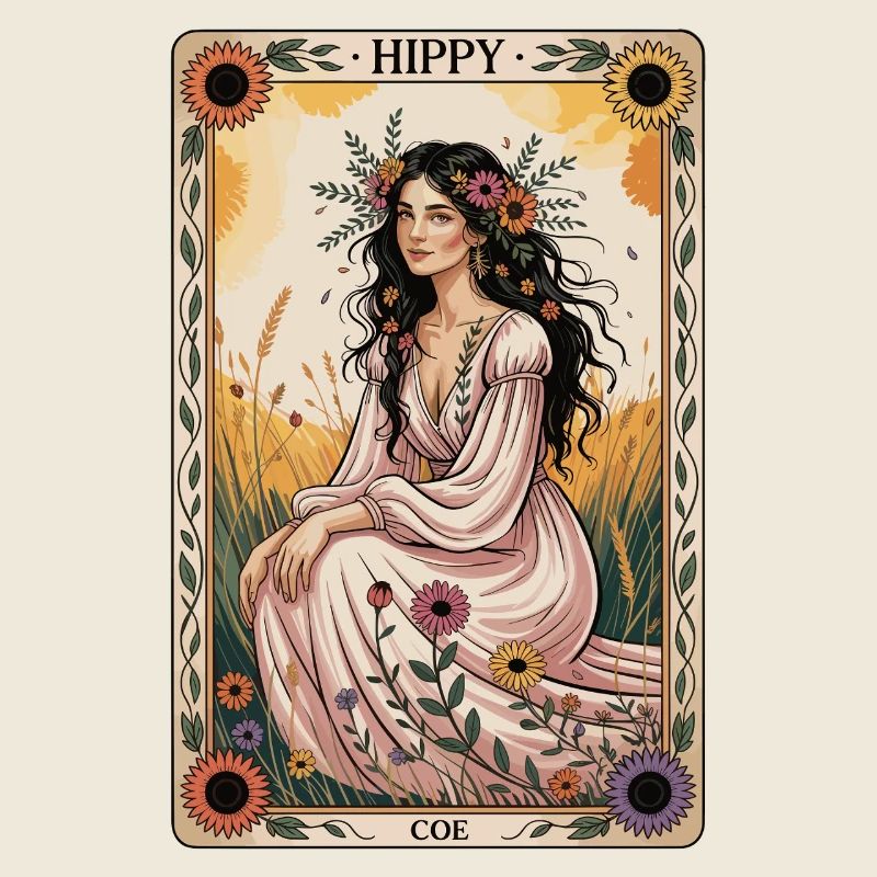 Hippy Tarotkarte – Boho Frau