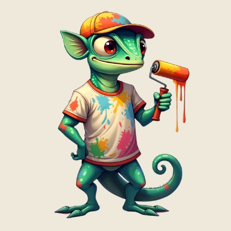 Caméléon en tant que peintre