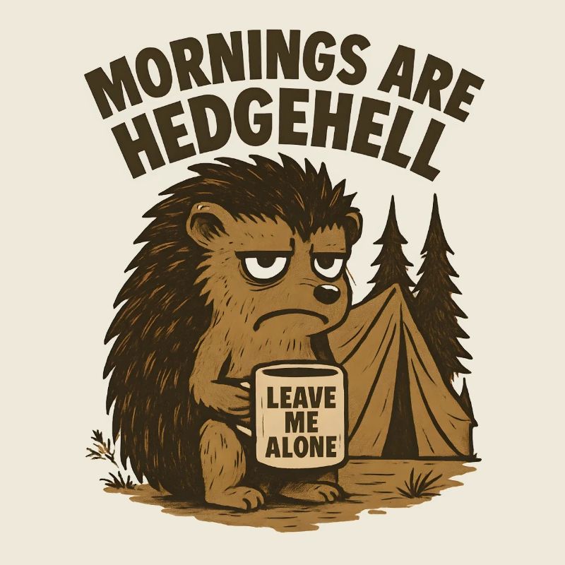 Igel mit Kaffeetasse