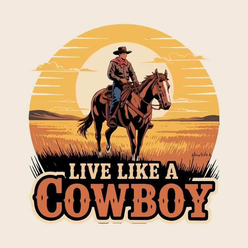 Cowboy Sunset Ride Graphic Design