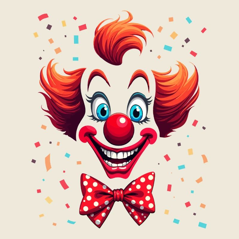 Frecher Clown mit Konfetti Design