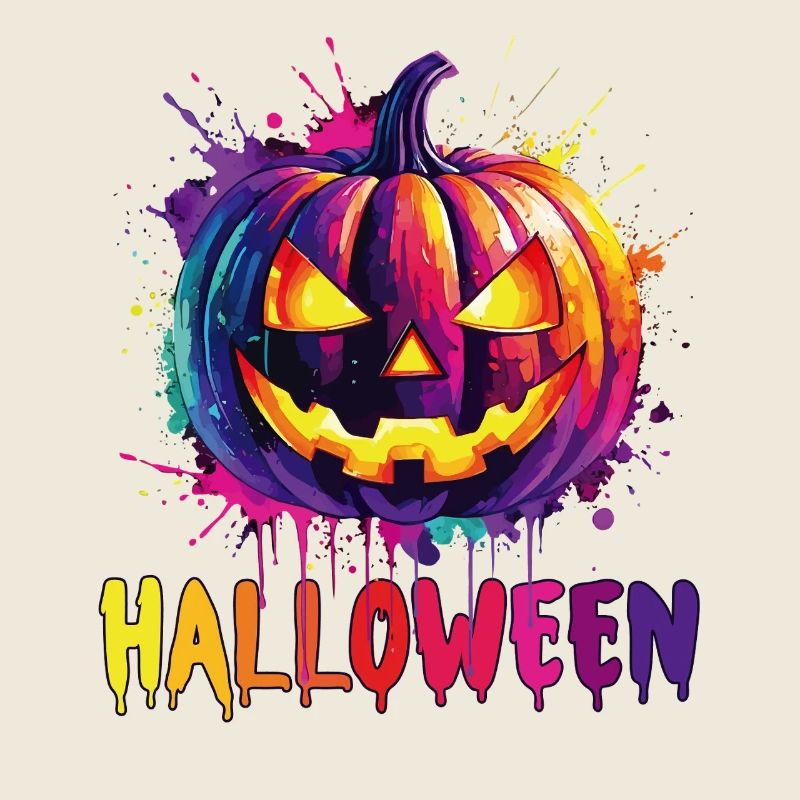 Citrouille d’Halloween colorée avec effet d’éclaboussure