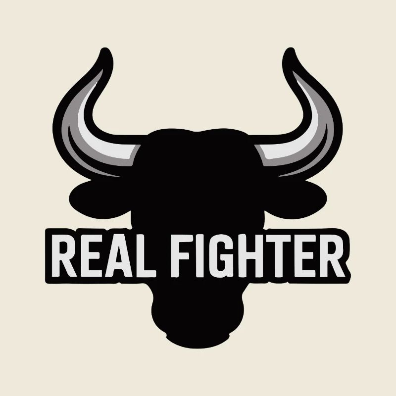 Fetter Bullenschädel mit echtem Kämpfertext