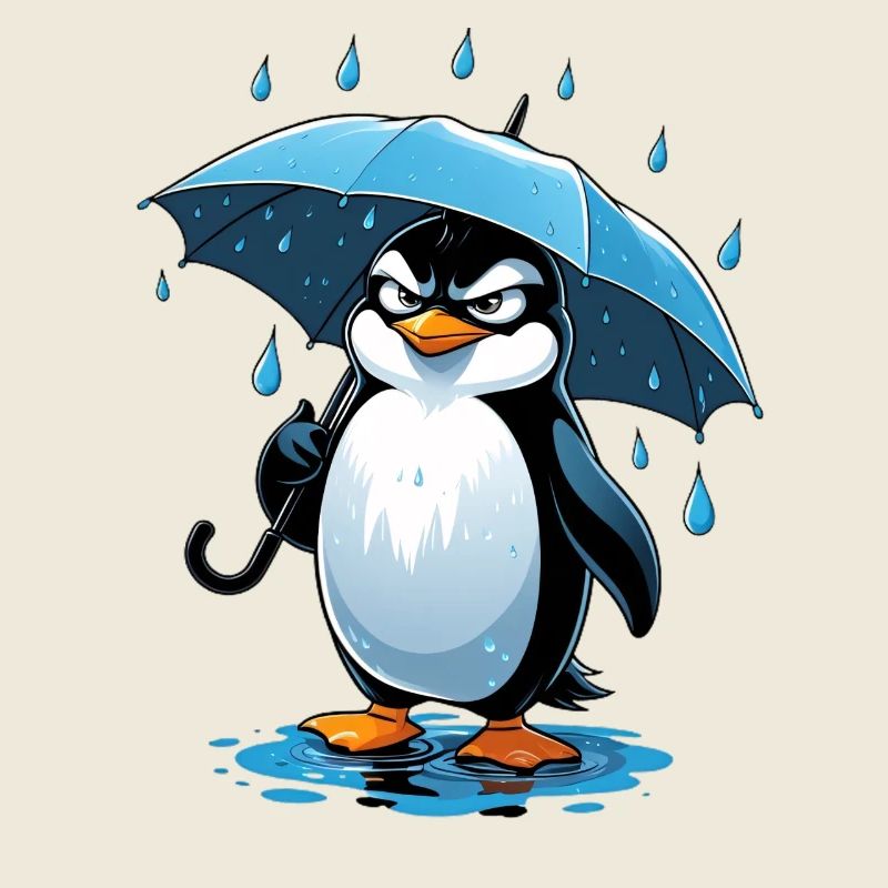 Scattering penguin with umbrella