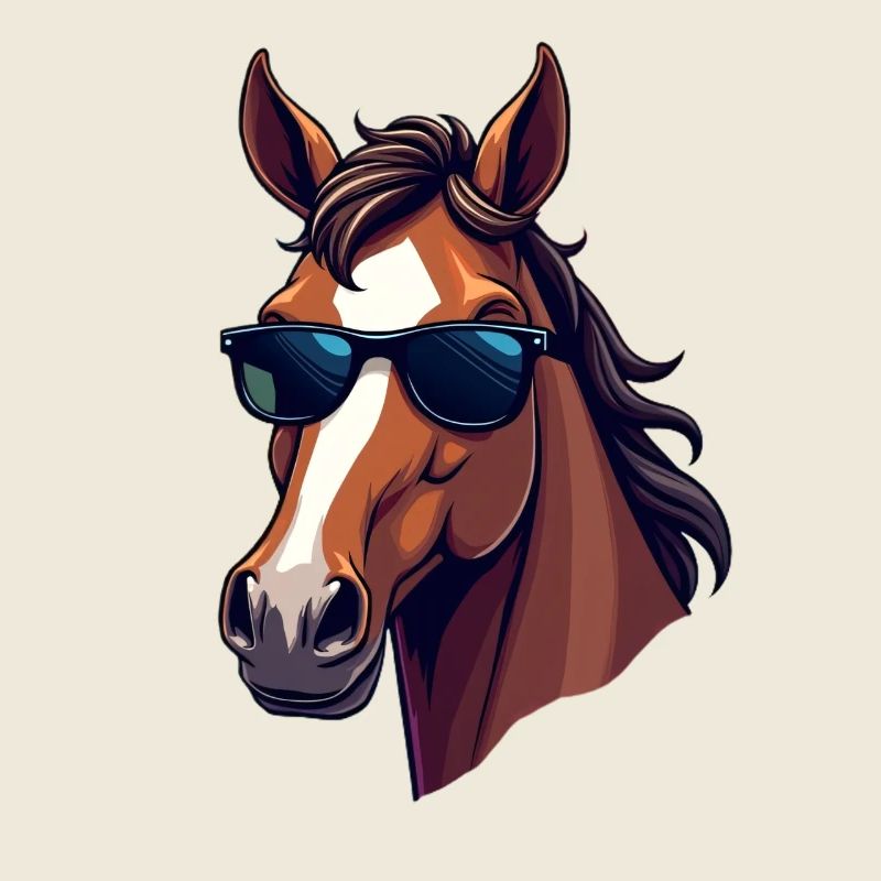 Cooles Pferd mit Sonnenbrille