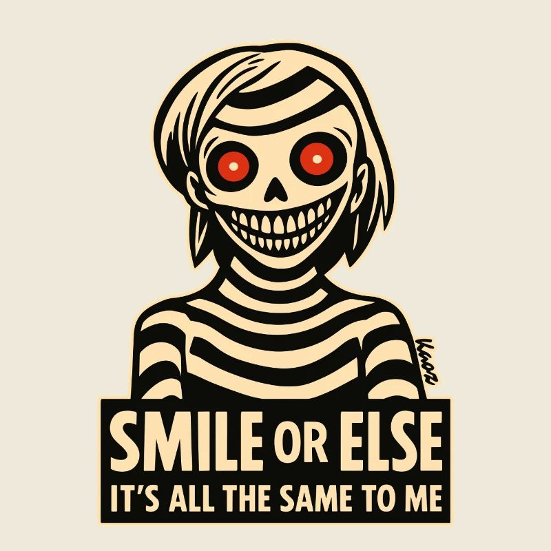 Skeletal smile with message
