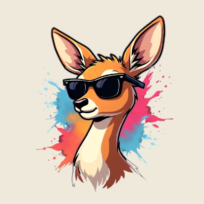 Illustration de faon avec des lunettes de soleil cool