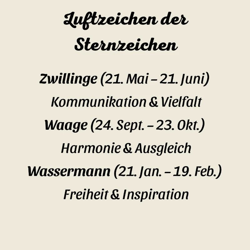 Luftzeichen der Sternzeichen