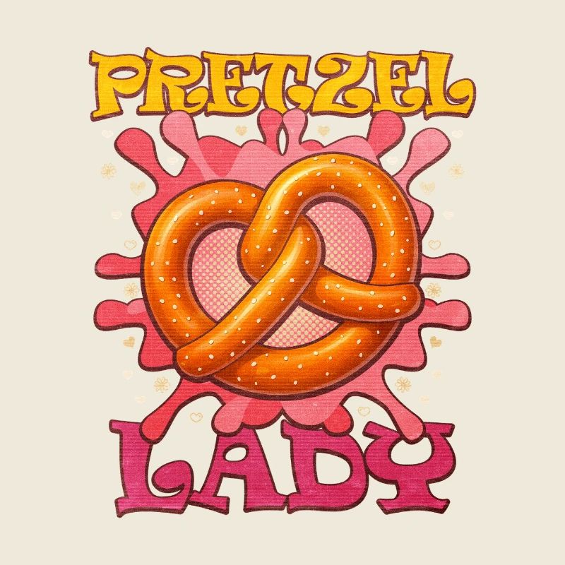 Kunterbunter Bretzel mit Mädchen-Slogan