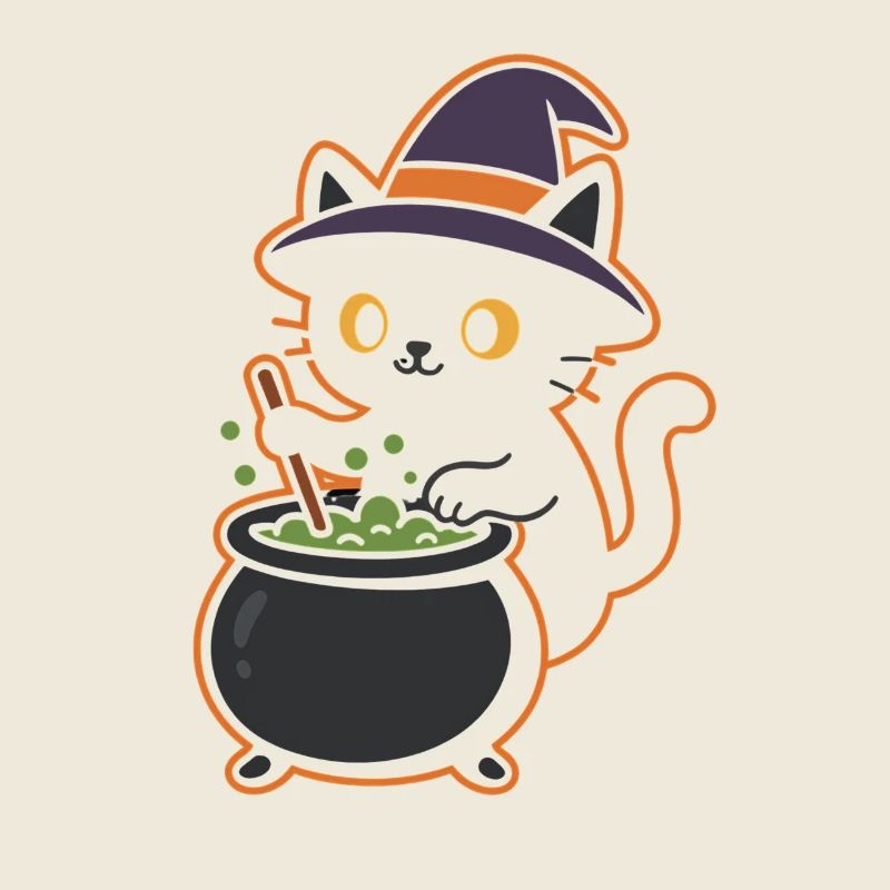 Cat Witch Potion Magic Design