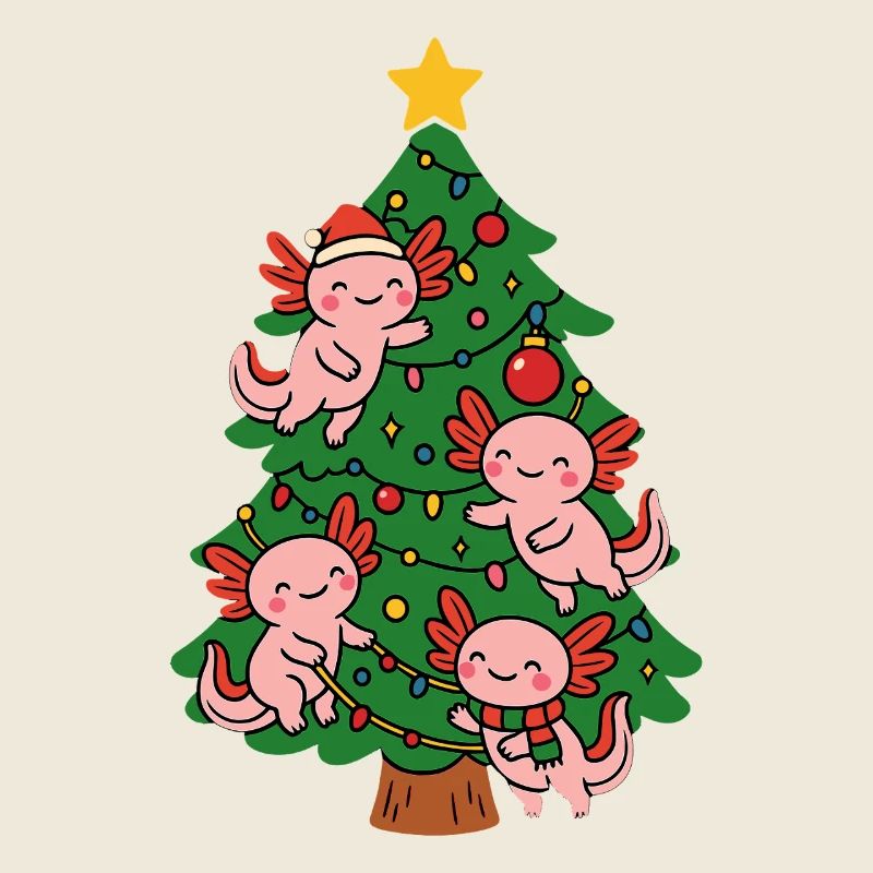 Axolotl schmücken Weihnachtsbaum