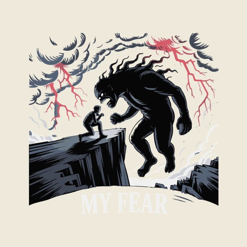 Illustration einer Begegnung im dunklen Wald