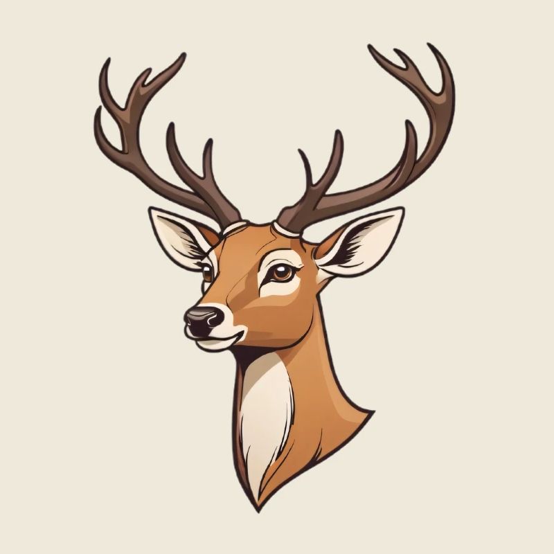 Eleganter Hirsch mit Geweih