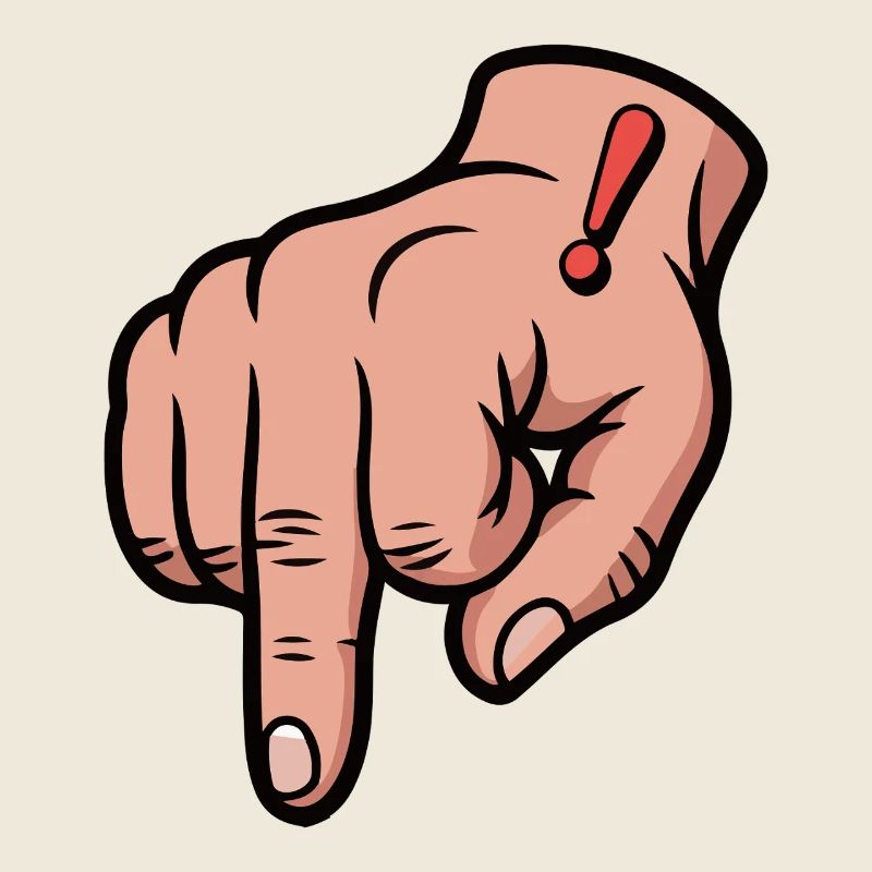 Fette rote Ausrufezeichen-Handillustration