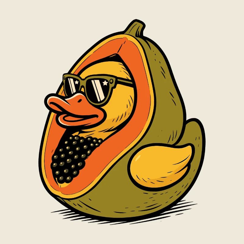 Design de mélange estival avec papaye de canard