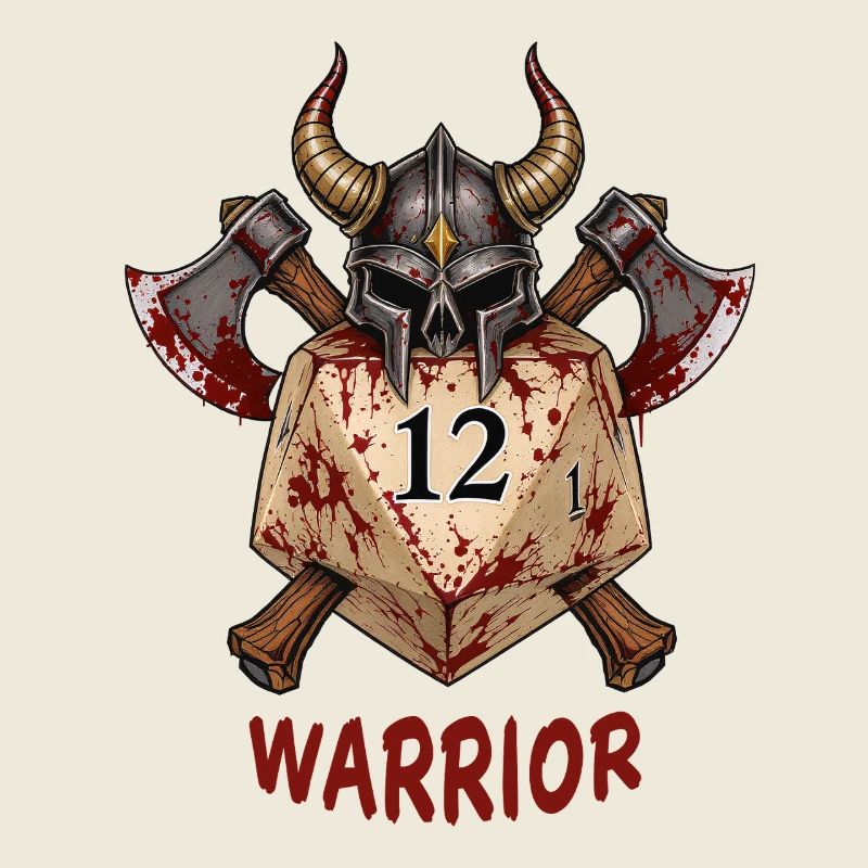 D20 with Knight's Helmet & Axes – Warrior Dice