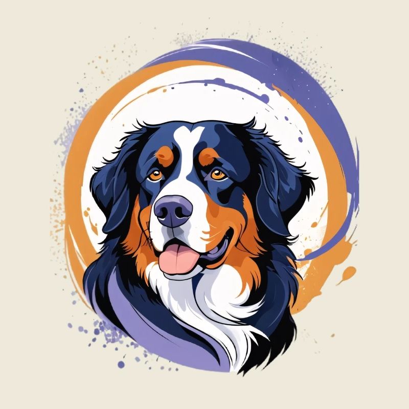 Berner Sennenhund mit lebendigen Farben