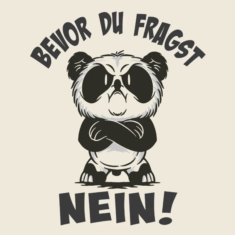 Kuscheliger Panda mit humorvollem Spruch