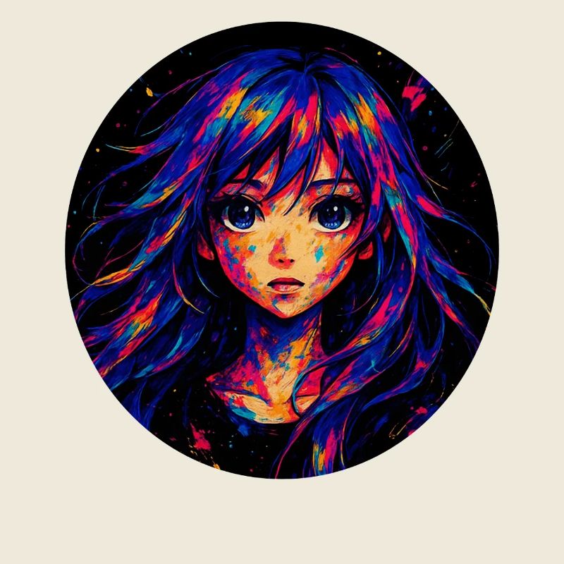 Illustration de fille d’anime explosive en couleur