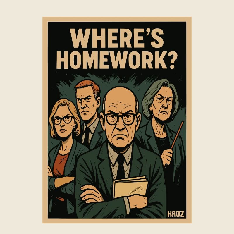 Wo ist die Hausaufgabe? Immer diese Lehrer