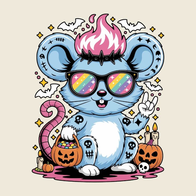 Rocker souris Halloween rat