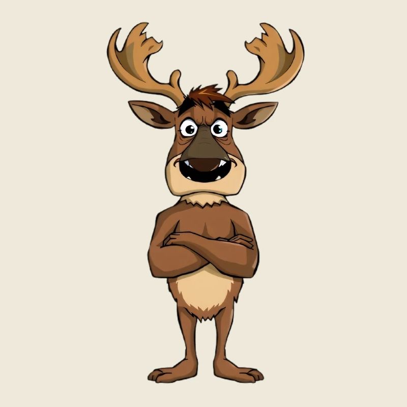 Confident Moose Cartoon