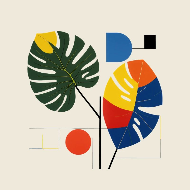 Vivid Tropical Leaf Montage