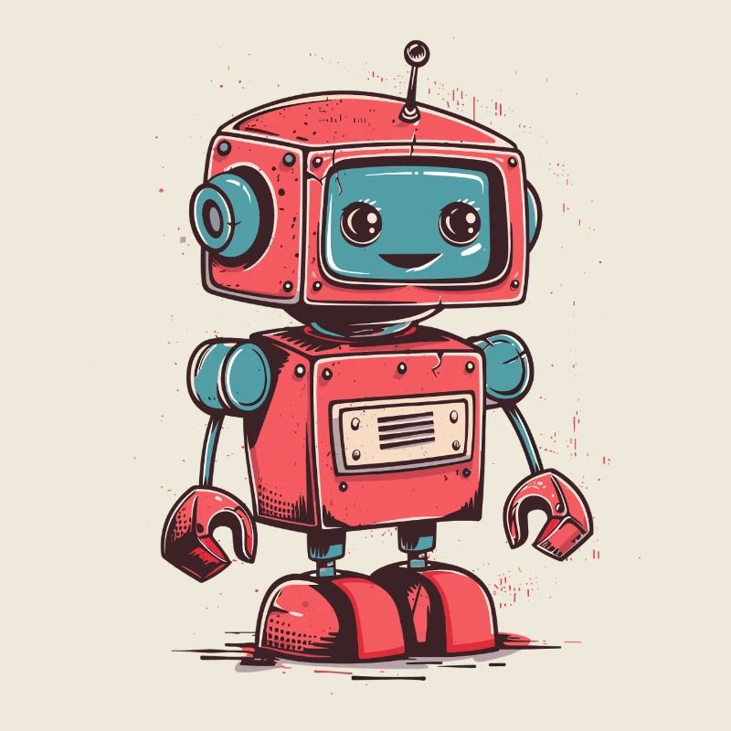 Robot Rétro Kawaii Vintage
