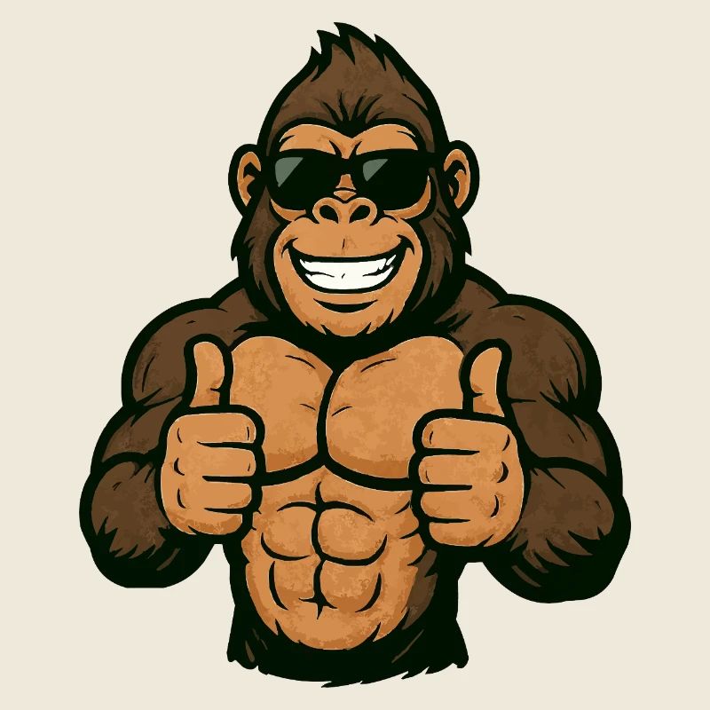 Gorille Pouces Vers le Haut Rétro