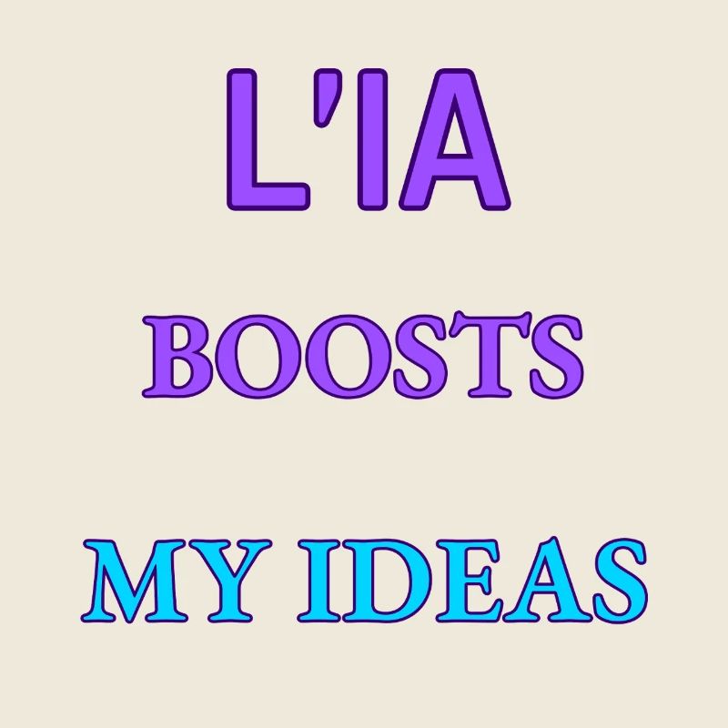 AI boosts my ideas – bold neon typography