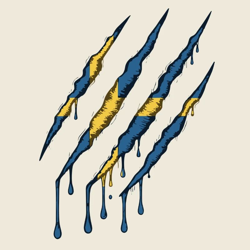 Suède Drapeau Griffe Grunge Sverige Scratch Trace