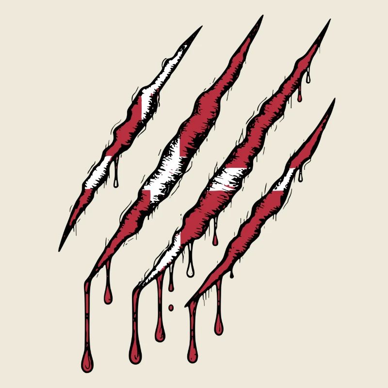 Danemark griffe grunge dannebrog drapeau scratch