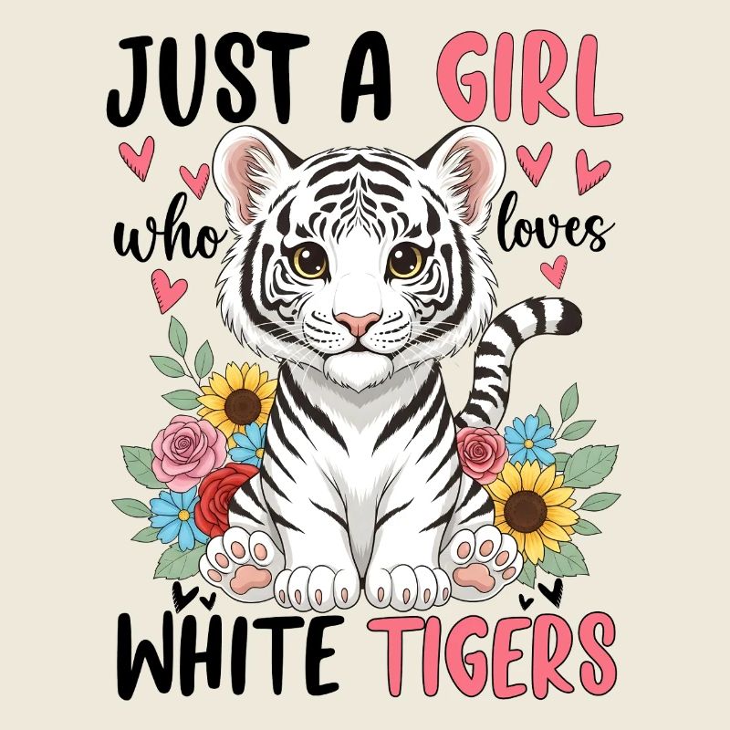 Fille Tigres avec Coeur de Fleur