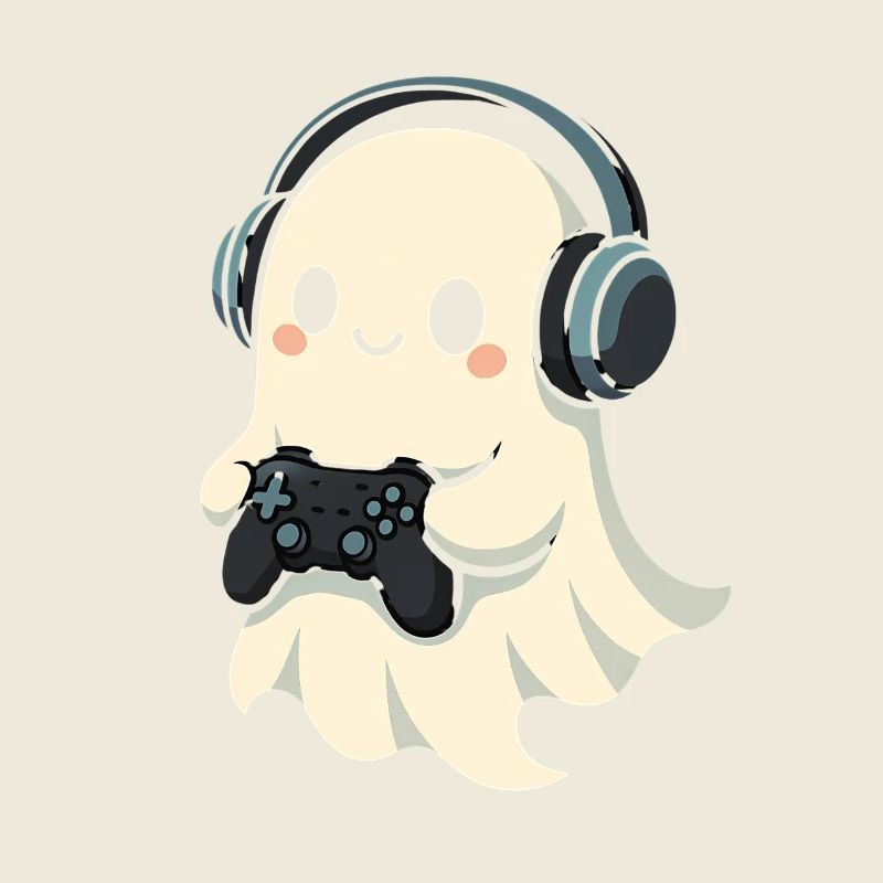 Ghost avec manette de jeu au casque