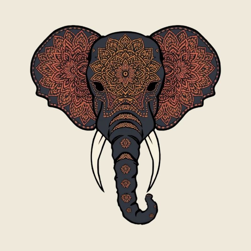 Mandala Elefant Kopf