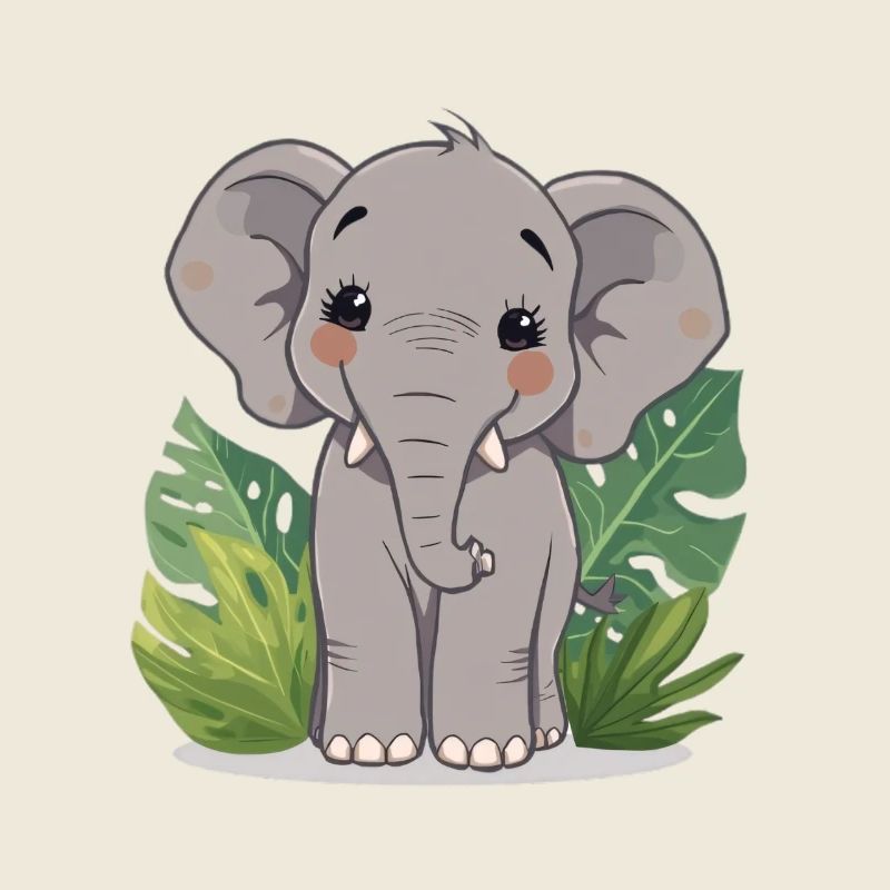 Petit ami éléphant dans la jungle